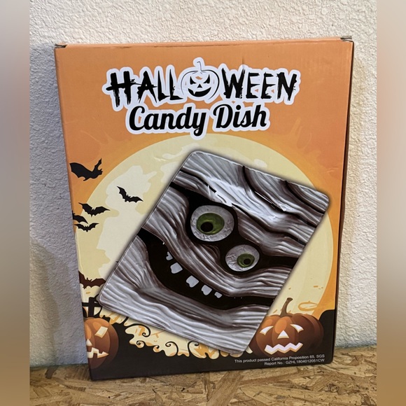 Halloween Mummy Candy Dish Glass 9x12 VERY COOL!! Get it for Halloween! NIB! NEW - Picture 3 of 3